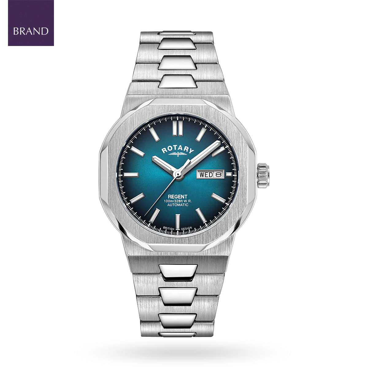 Rotary Regent Sport, Teal Dial with Brushed Stainless Steel Bracelet - GB05490/73