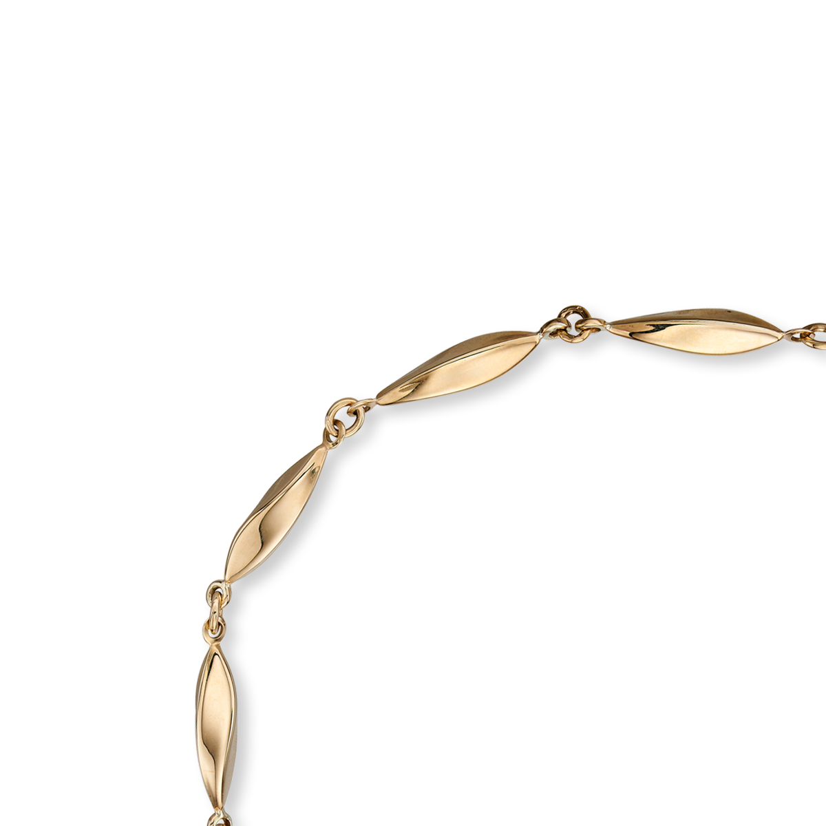 9ct Yellow Gold Marquise Link Bracelet