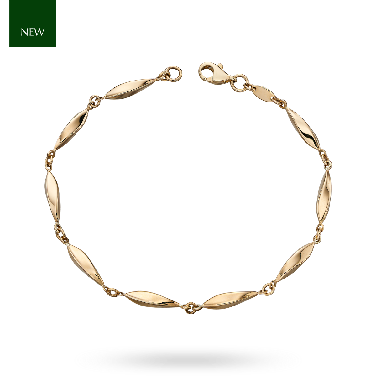 9ct Yellow Gold Marquise Link Bracelet