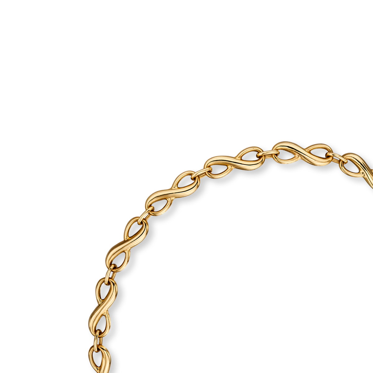 9ct Yellow Gold Infinity Link Bracelet
