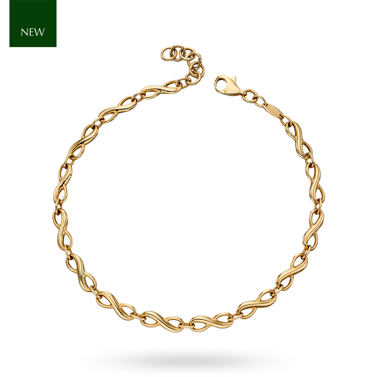 9ct Yellow Gold Infinity Link Bracelet