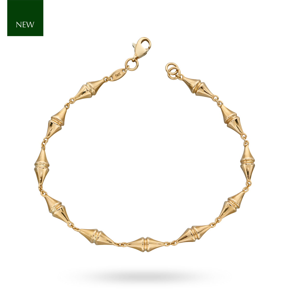 9ct Yellow Gold Kite Shaped Link Bracelet