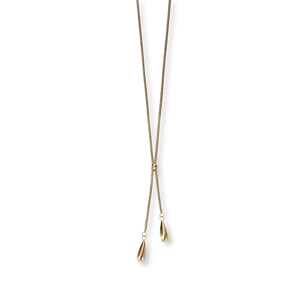 9ct Yellow Gold Double Teardrop Necklace