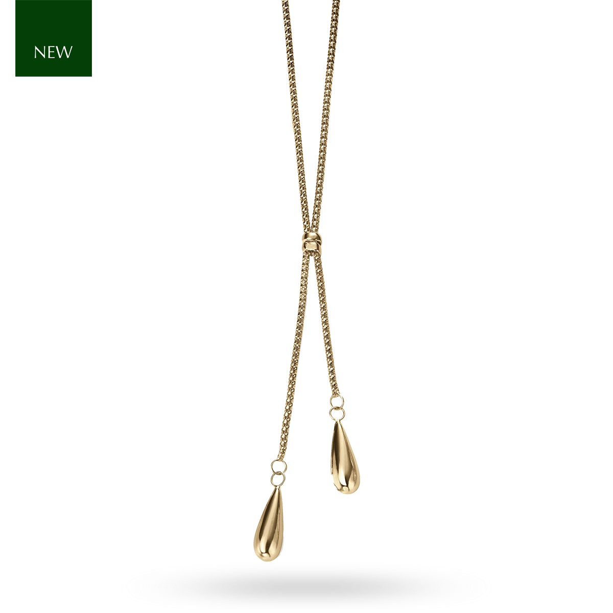 9ct Yellow Gold Double Teardrop Necklace