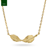 9ct Yellow Gold Twist Leaf Necklace