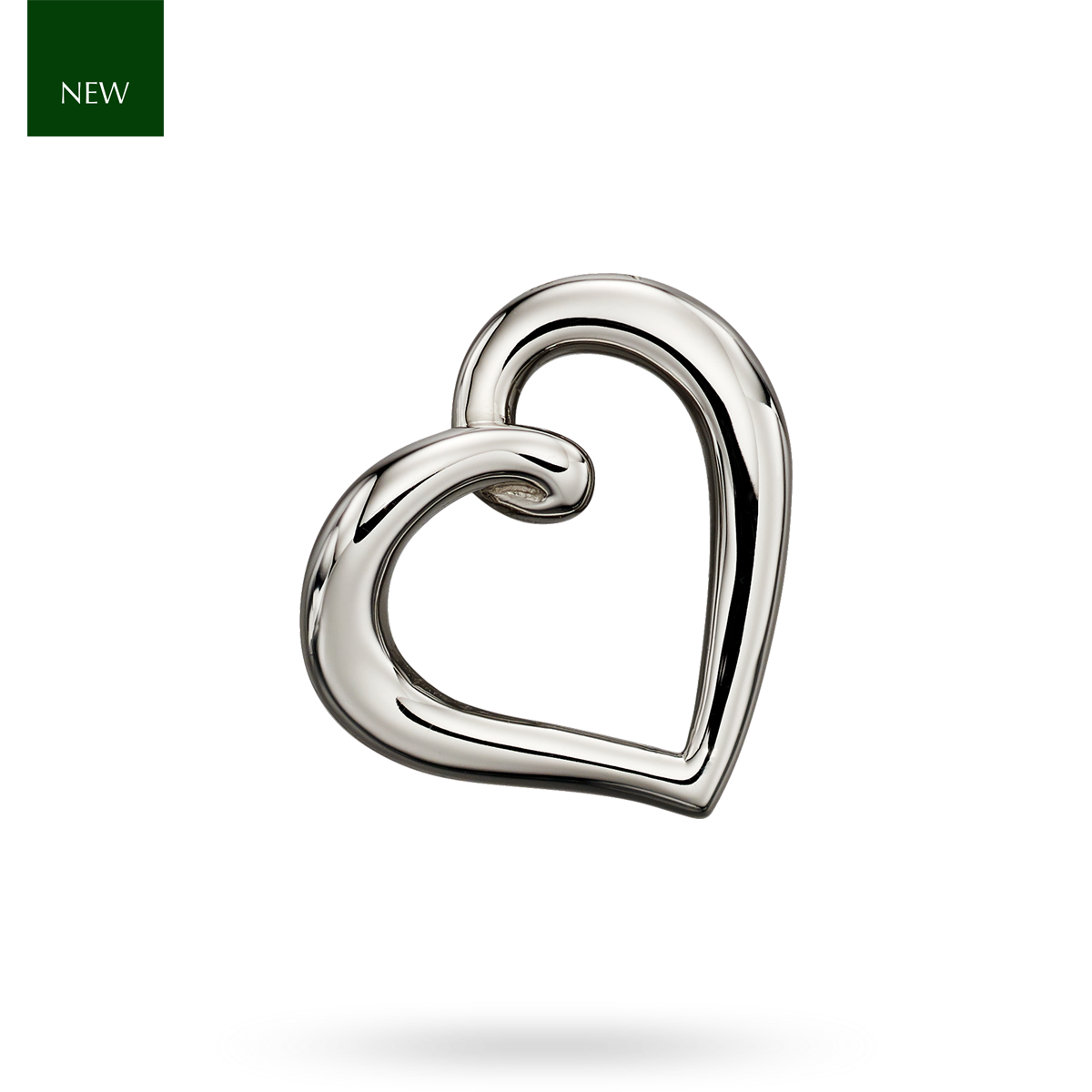 9ct White Gold Organic Heart Pendant