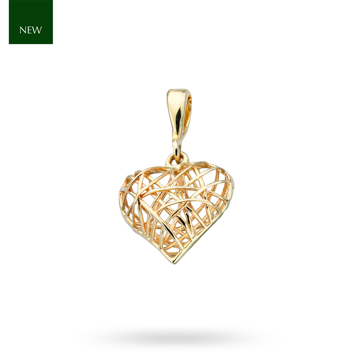 9ct Yellow Gold Caged Heart Pendant