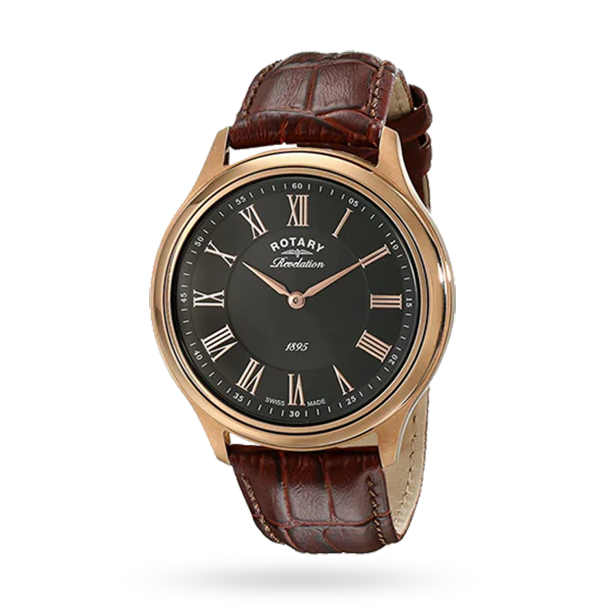 Rotary Revelation, Reversible White Dial with Brown Leather Strap - GS02967/06/10