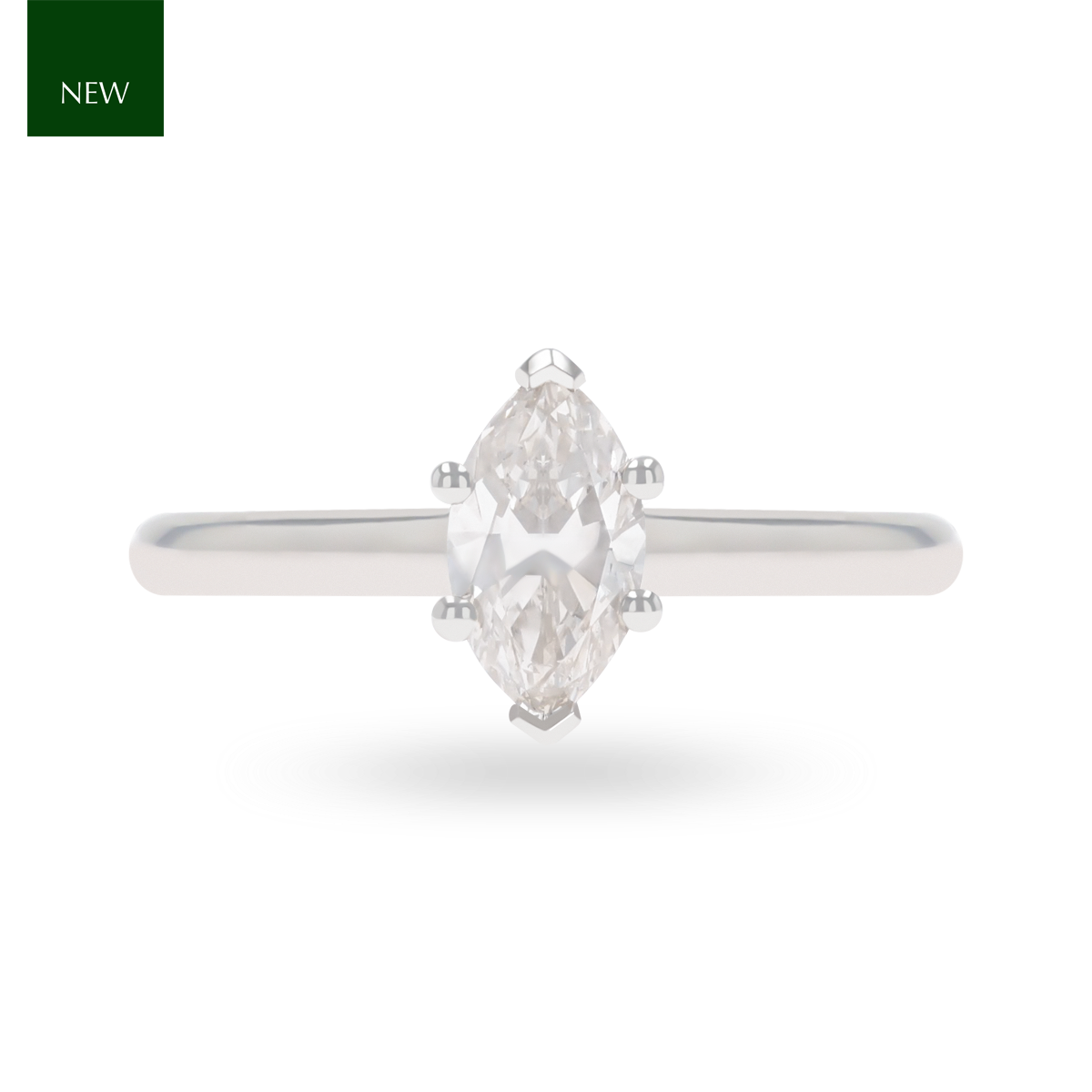 Platinum Marquise Cut Diamond Solitaire 0.92ct Ring