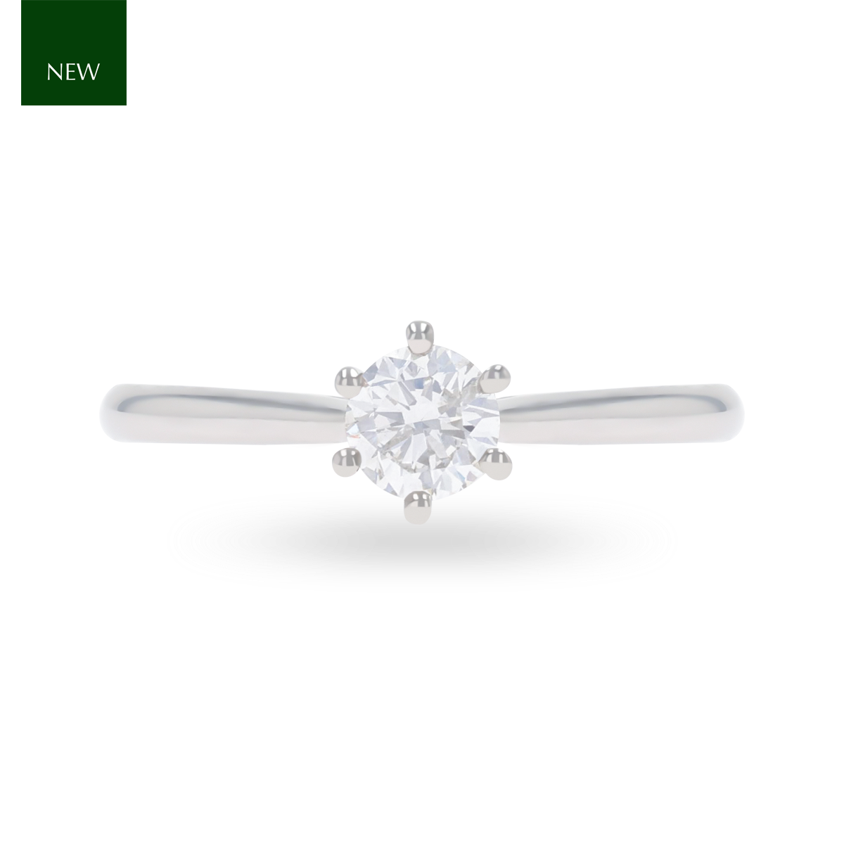 Platinum Round Brilliant Cut Diamond Solitaire 0.57ct Ring