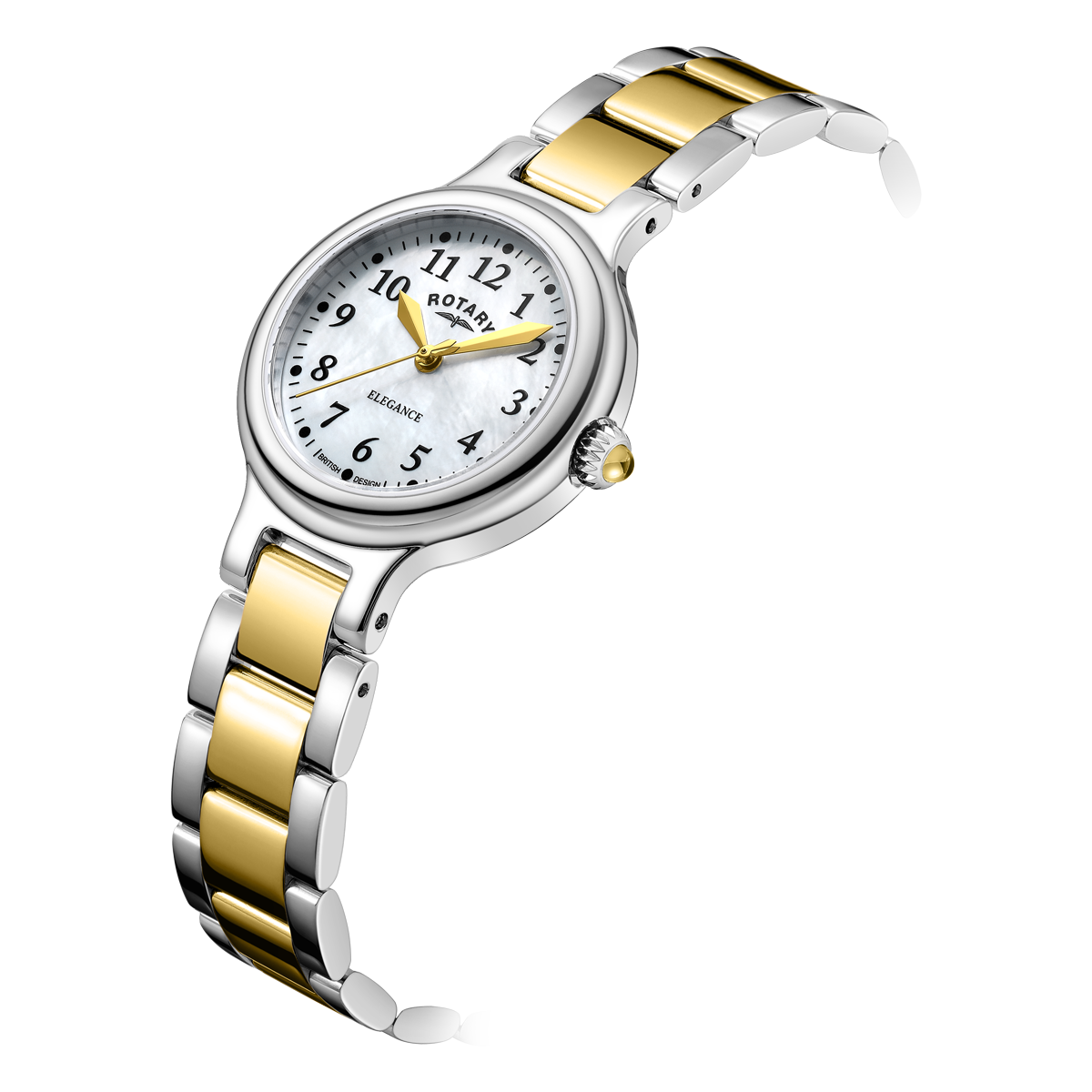 Rotary Elegance 2-Tone, Mother of Pearl Dial with Stainless Steel Bracelet - LB05136/41