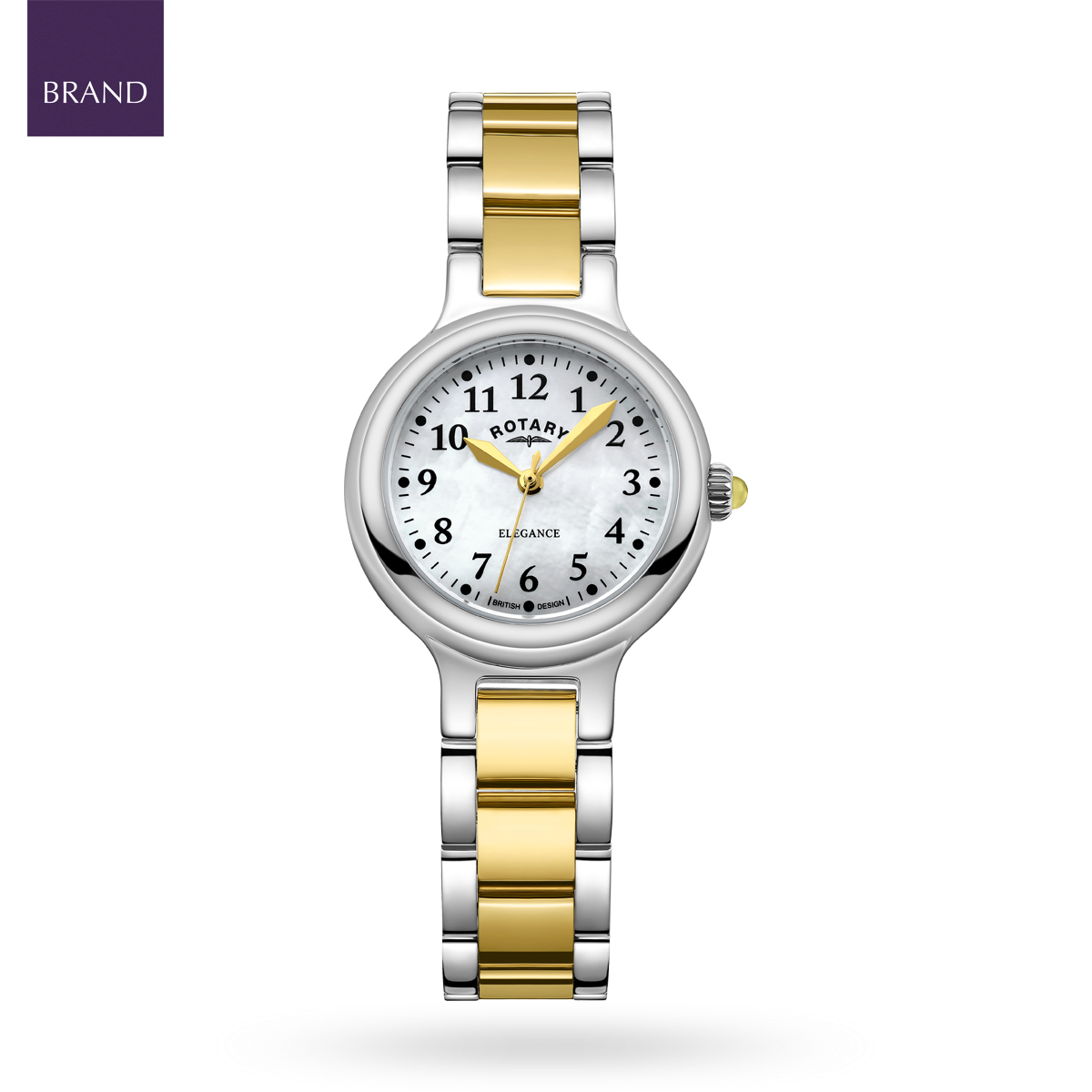 Rotary Elegance 2-Tone, Mother of Pearl Dial with Stainless Steel Bracelet - LB05136/41