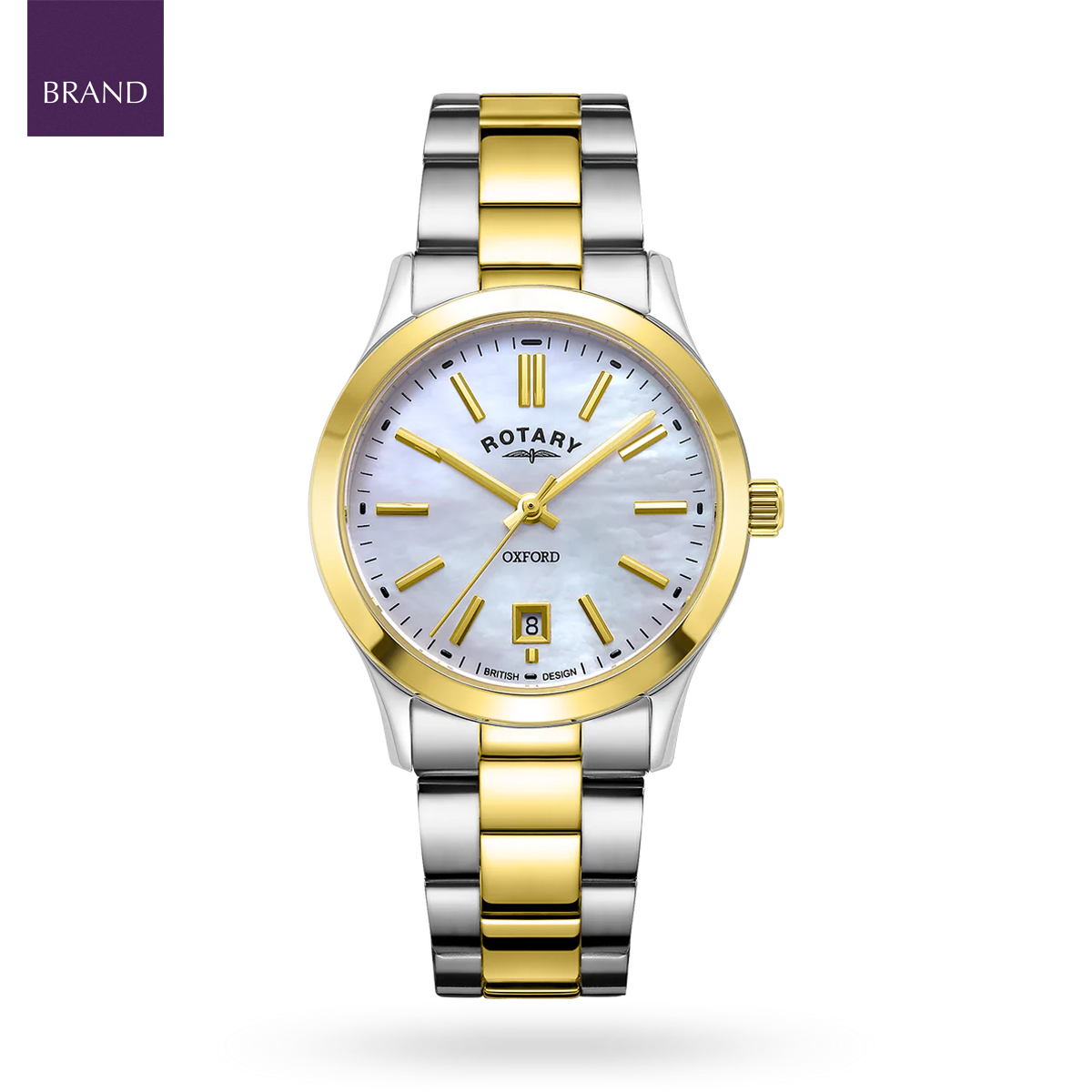 Rotary Oxford 2-Tone, Mother of Pearl Dial with Stainless Steel Bracelet - LB05521/41