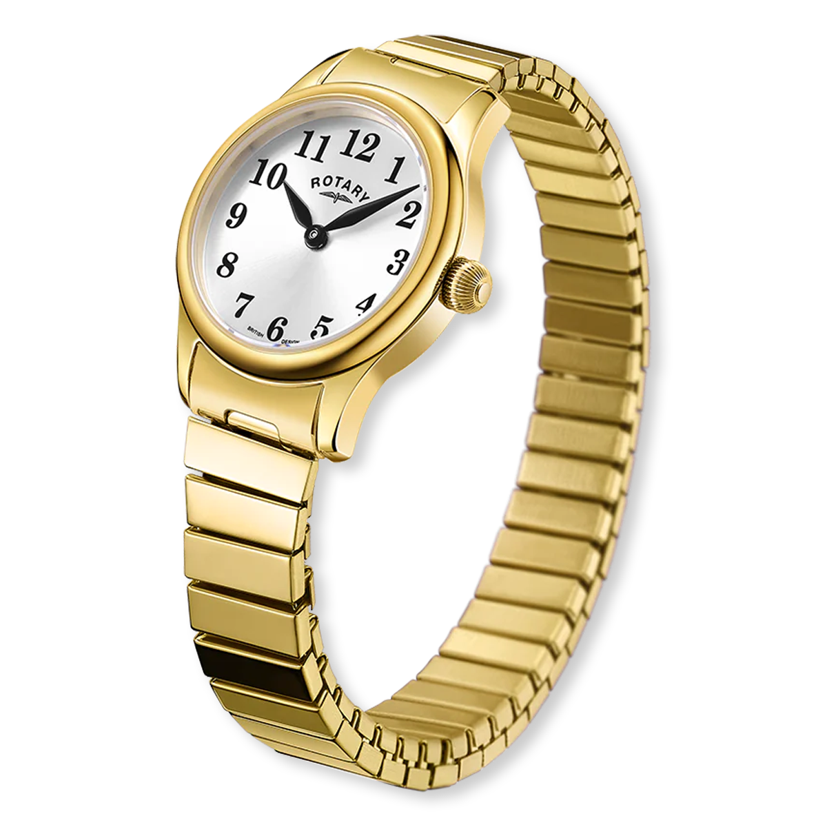 Rotary Expander Watch, Round Silver Dial with Gold Plated Bracelet - LB05762/22