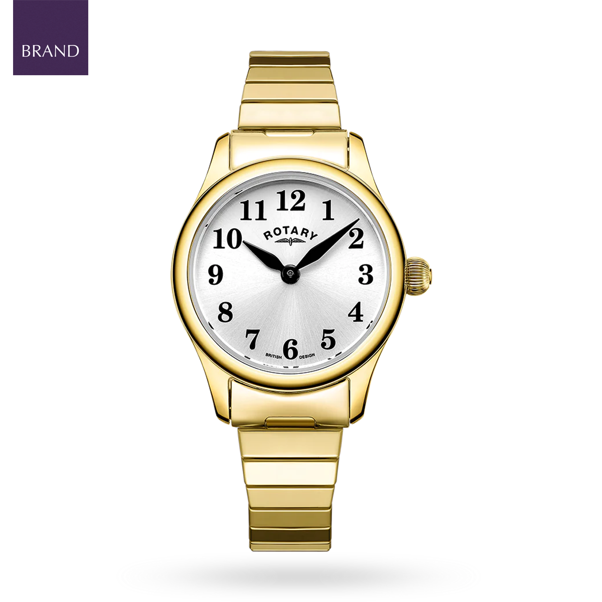 Rotary Expander Watch, Round Silver Dial with Gold Plated Bracelet - LB05762/22
