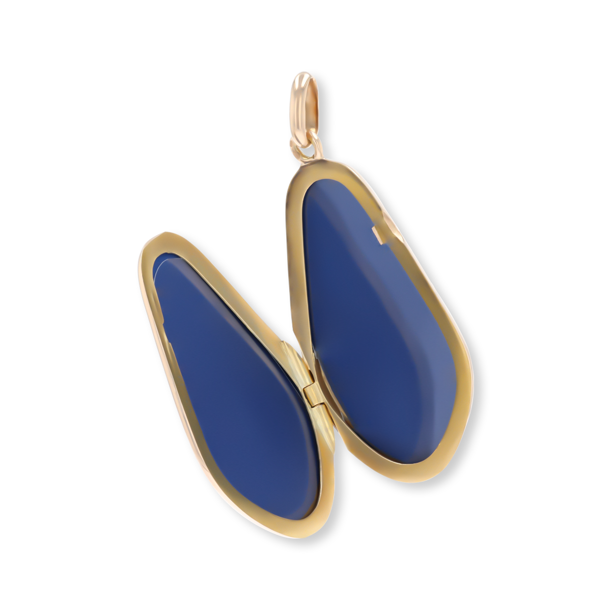 9ct Yellow Gold Teardrop Foliate Scroll Locket With Enamel