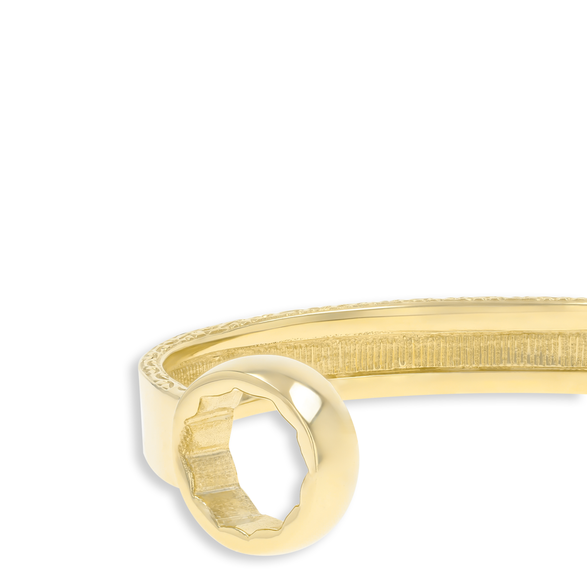 9ct Yellow Gold Heavy Solid Plain Spanner Torque Bangle
