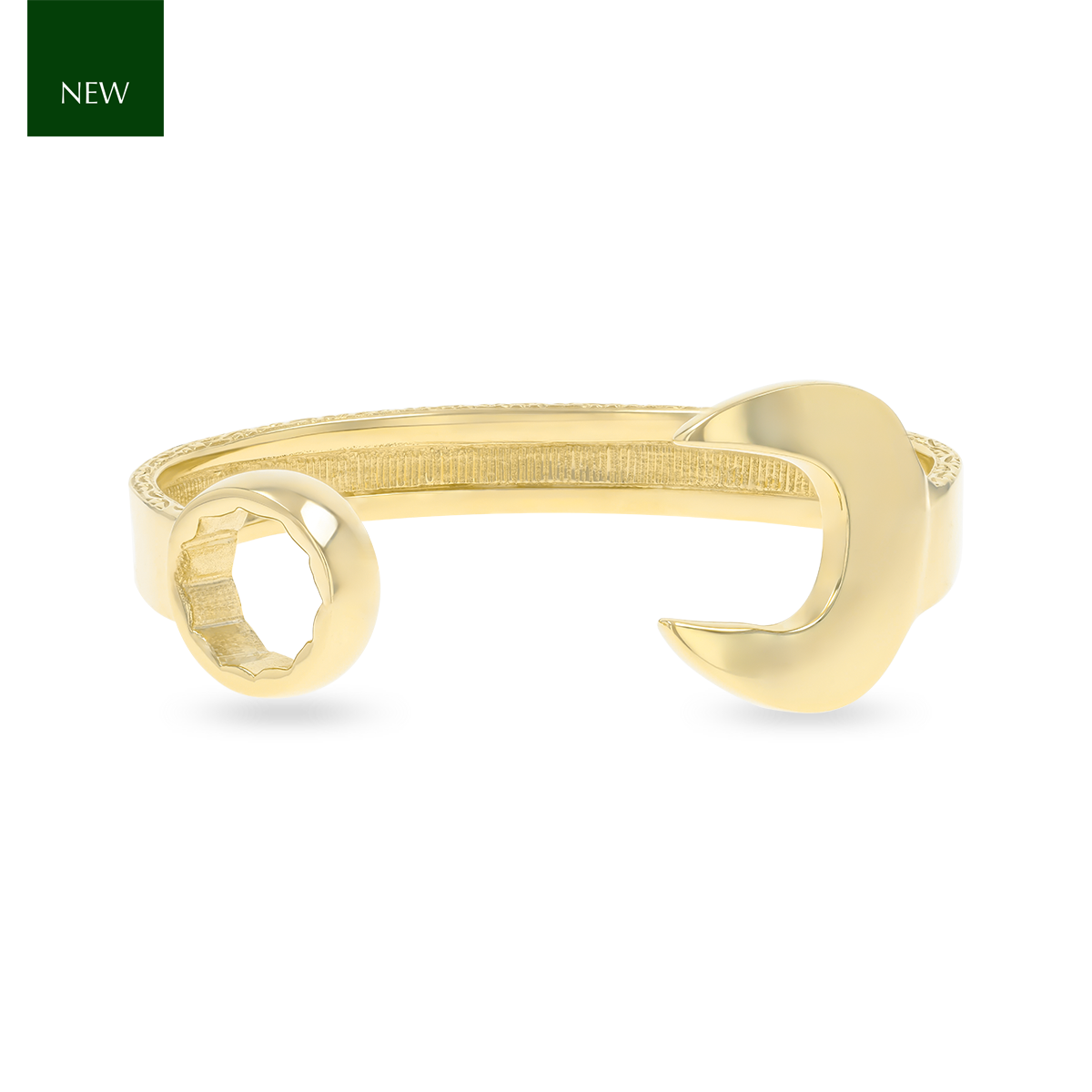 9ct Yellow Gold Heavy Solid Plain Spanner Torque Bangle