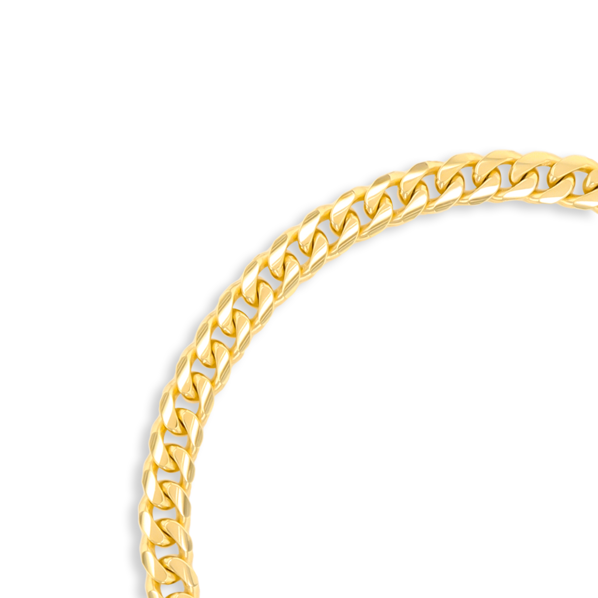 9ct Yellow Gold 8.5" Round Cuban Curb Bracelet