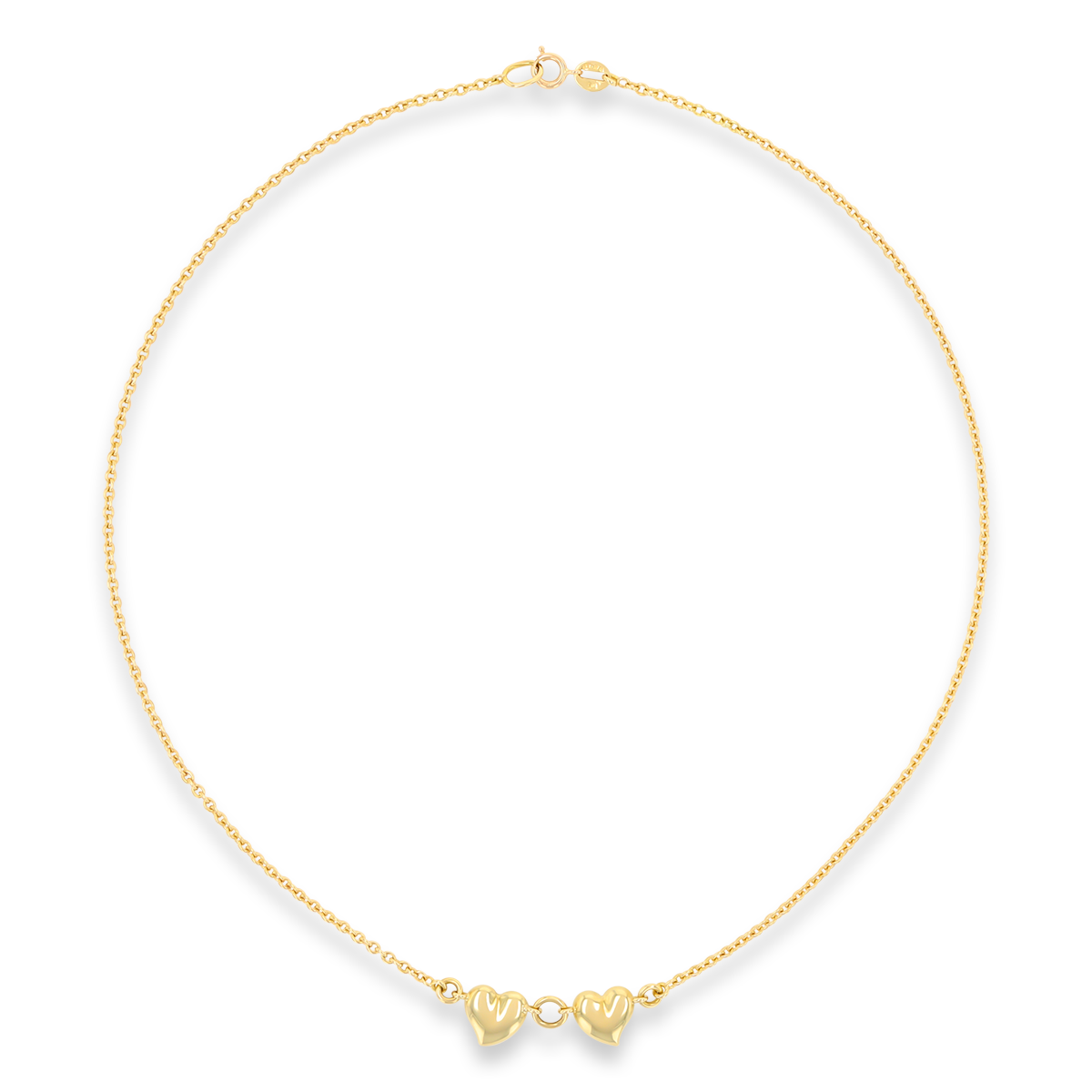 18ct Yellow Gold Double Hearts Necklace