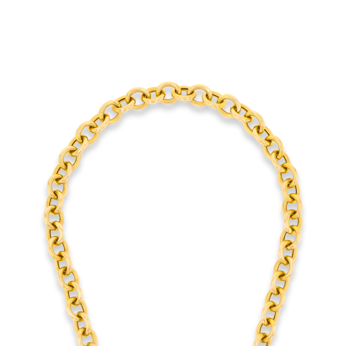 9ct Yellow Gold 16.5” Oval Belcher Heart Tag T-Bar Necklace
