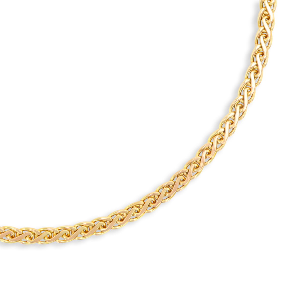 9ct Yellow Gold Flat Wheat Necklace
