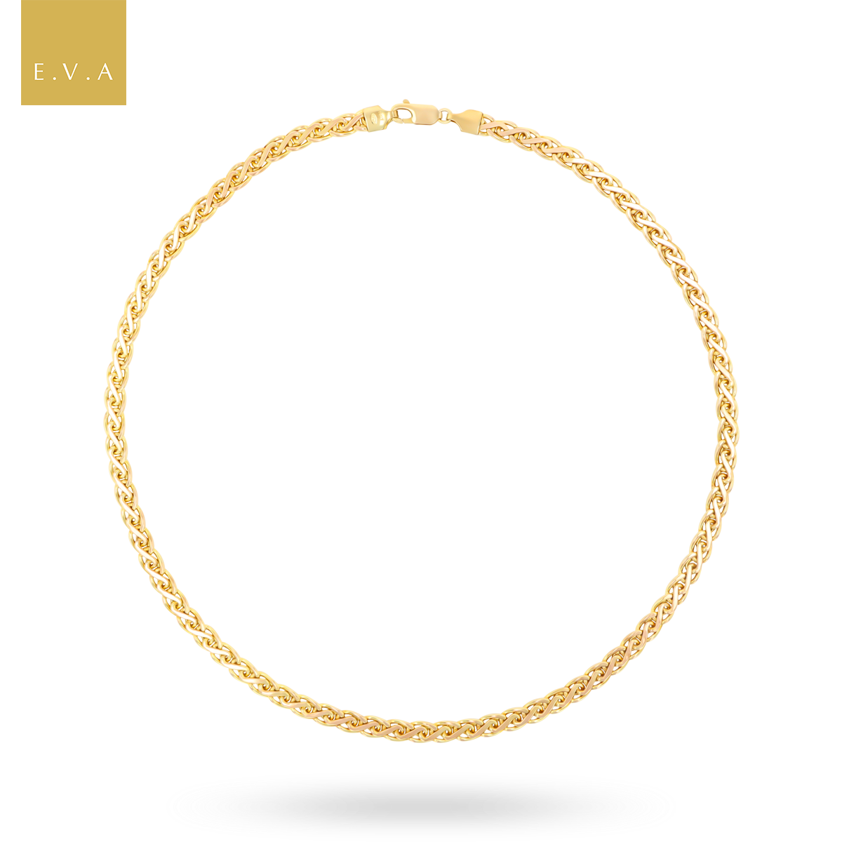 9ct Yellow Gold Flat Wheat Necklace