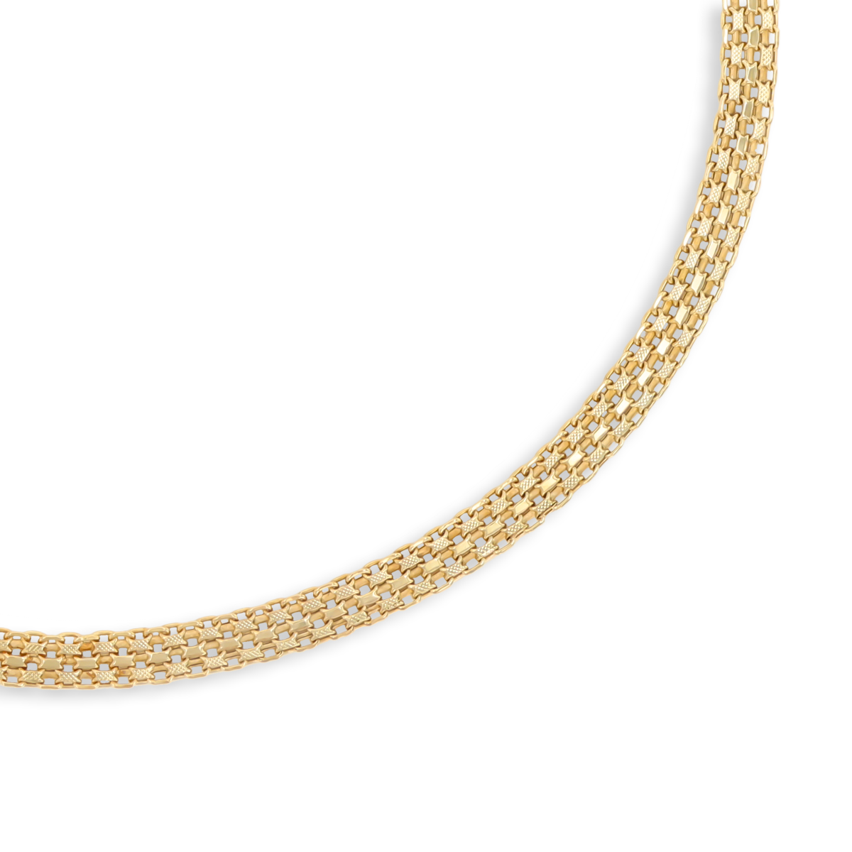 9ct Yellow Gold 18” Diamond Cut Bismark Mesh Necklace