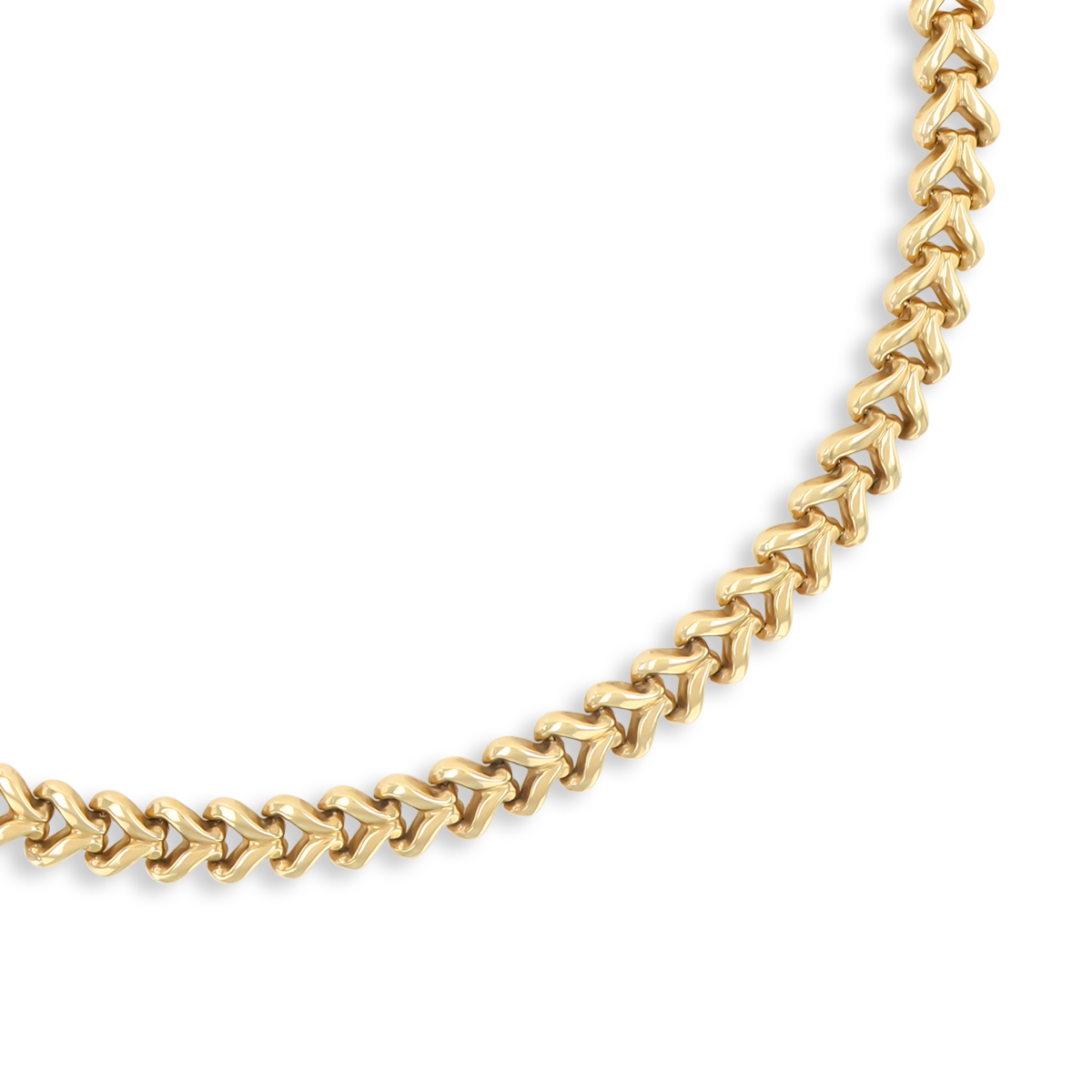 9ct Yellow Gold Chevron Link Collarette Necklace