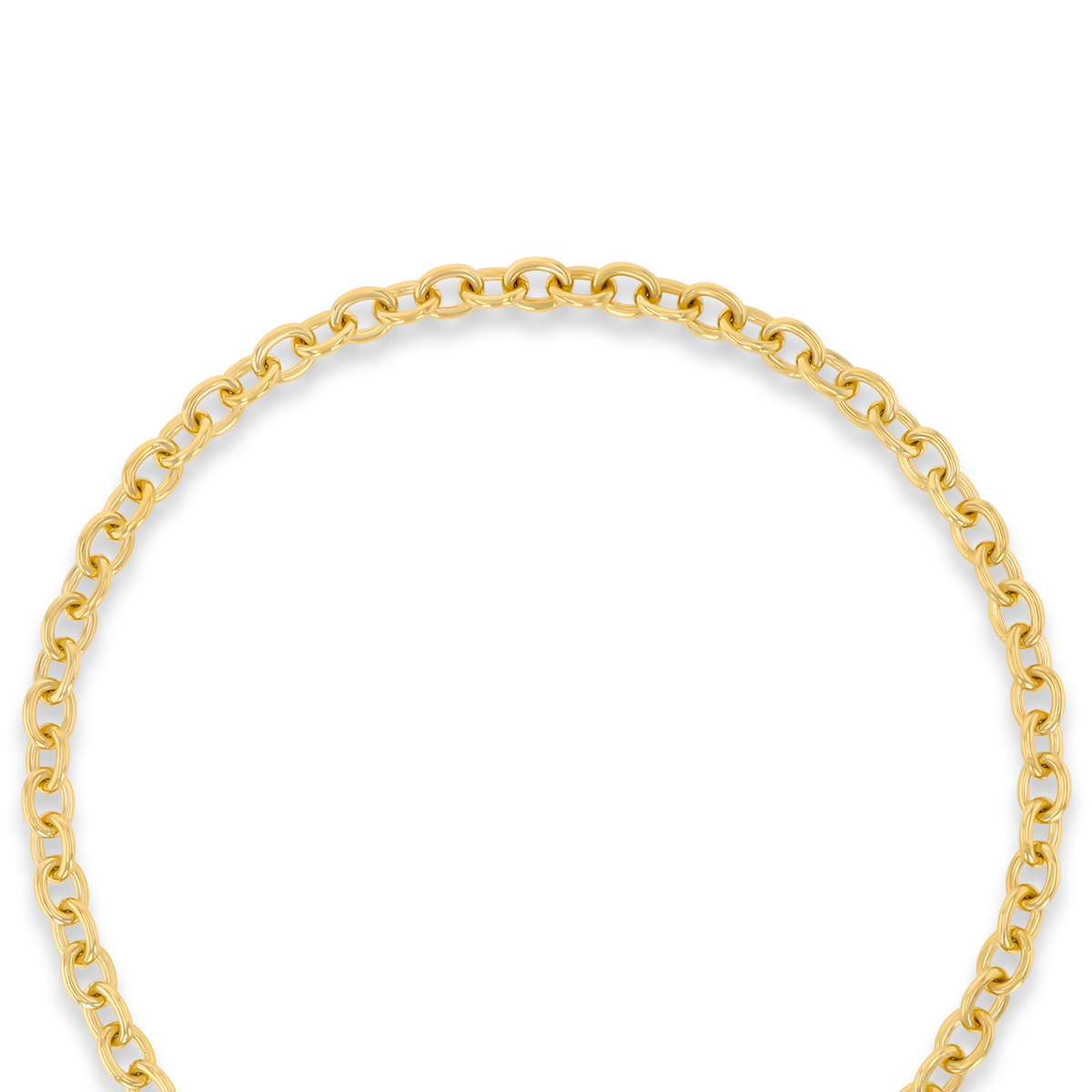 9ct Yellow Gold 17.5” Solid Oval Belcher Heart Tag T-Bar Necklace