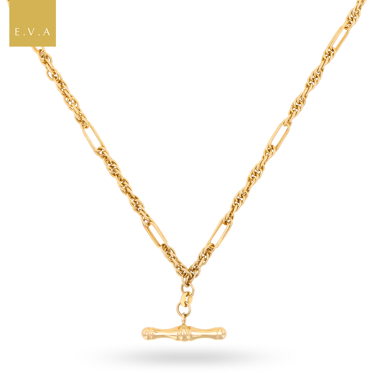 9ct Yellow Gold Prince of Wales T-Bar Necklace