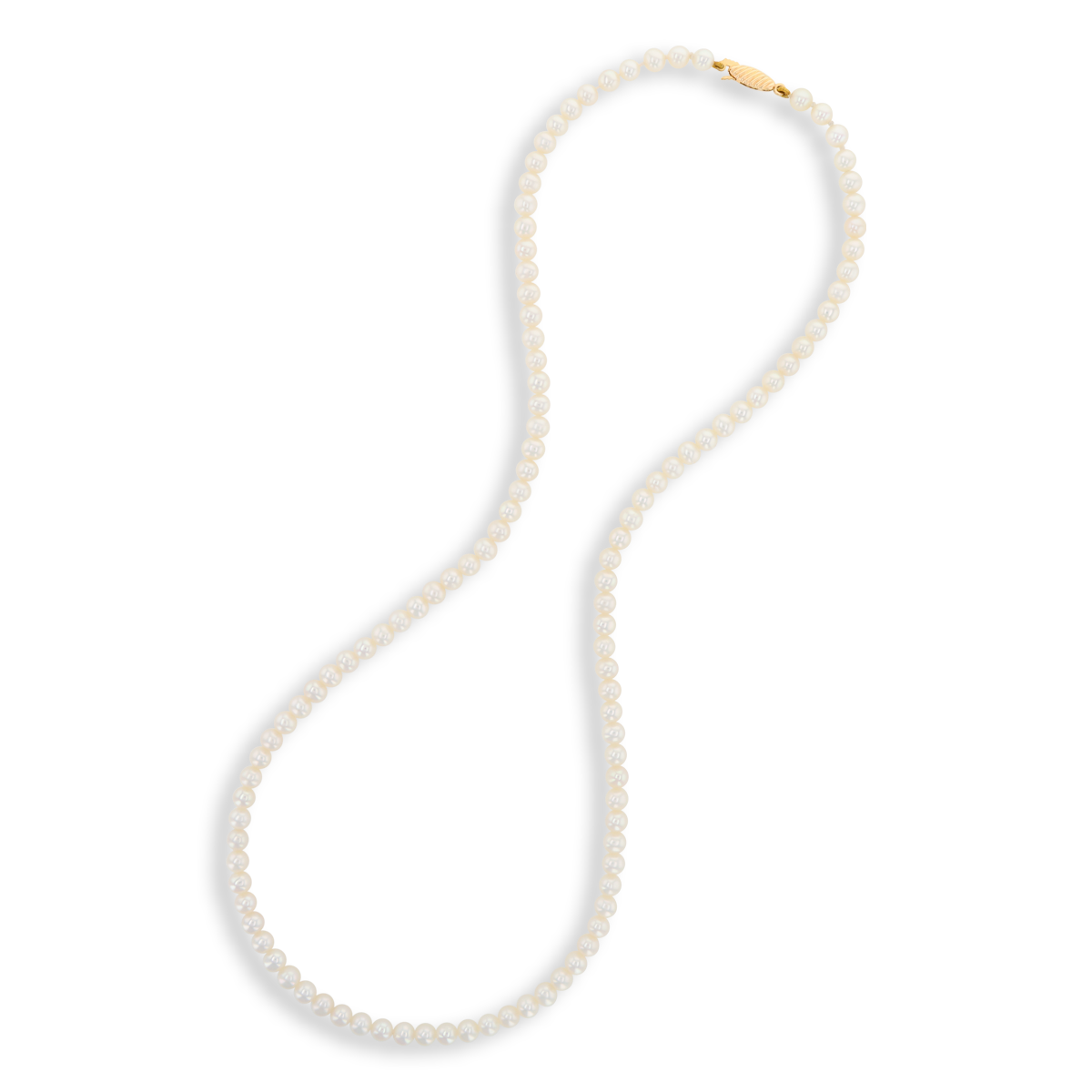 4.5-5mm Cream Cultured Freshwater Pearl 19.5” Necklace With 9ct Yellow Gold Clasp