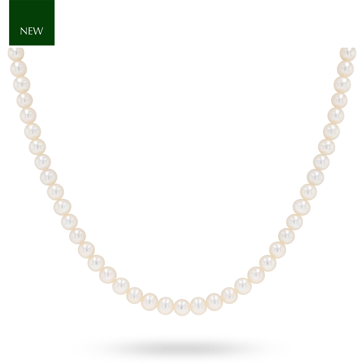 4.5-5mm Cream Cultured Freshwater Pearl 19.5” Necklace With 9ct Yellow Gold Clasp