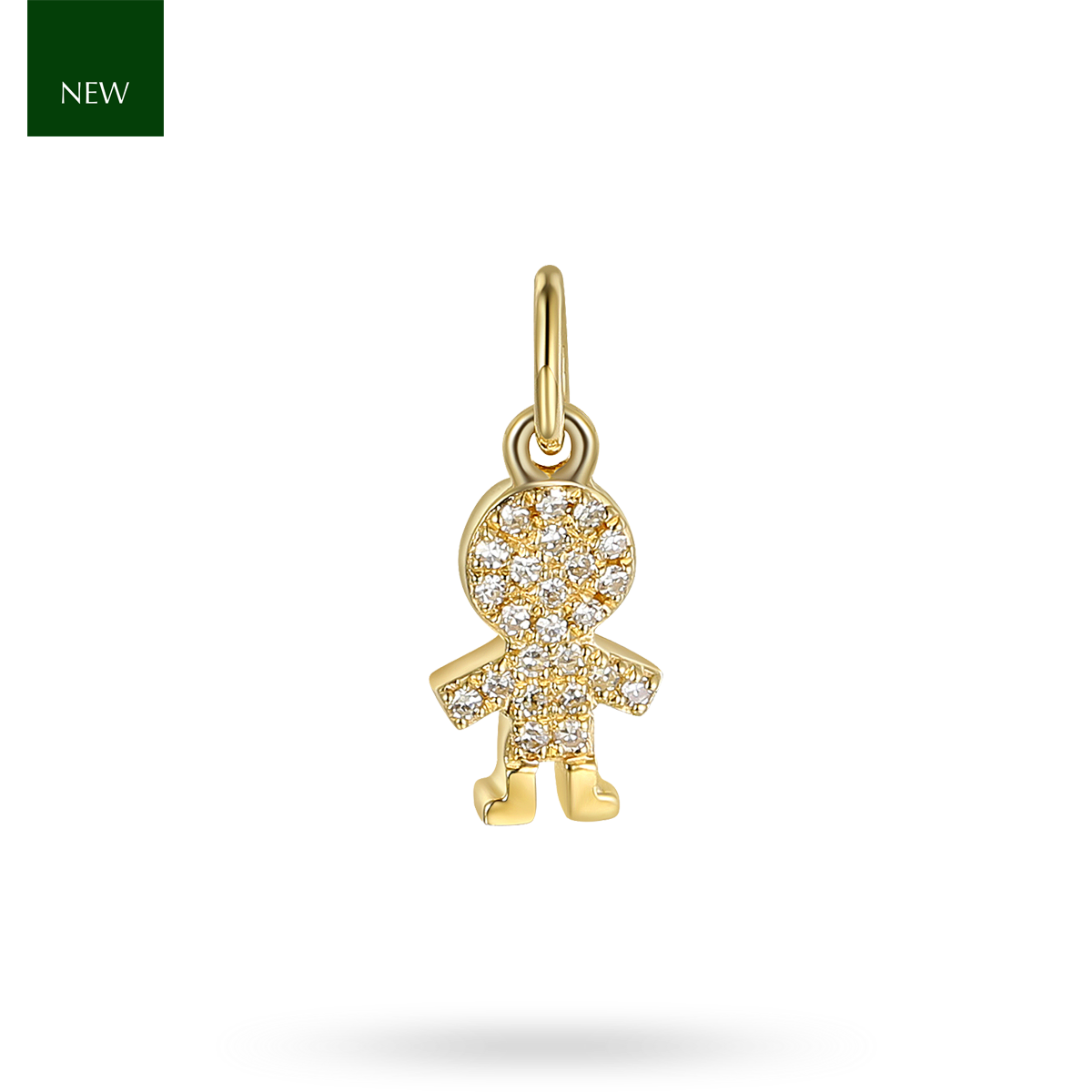 9ct Yellow Gold Diamond Set Boy Charm
