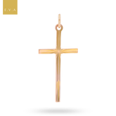 9ct Rose Gold Diamond Cut Cross Pendant By Georg Jensen