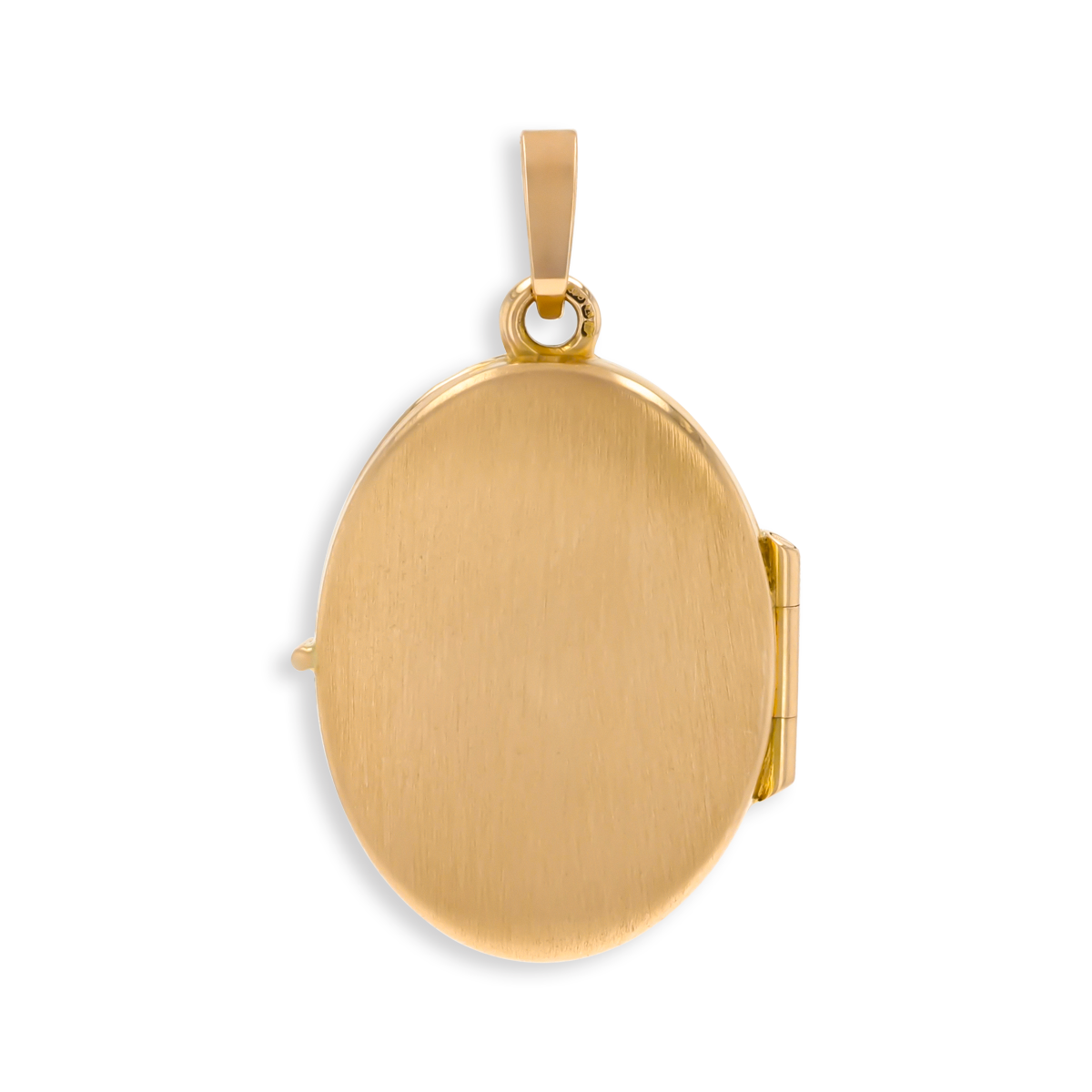 9ct Yellow Gold Oval Shaped Forget-Me-Not Satin Locket