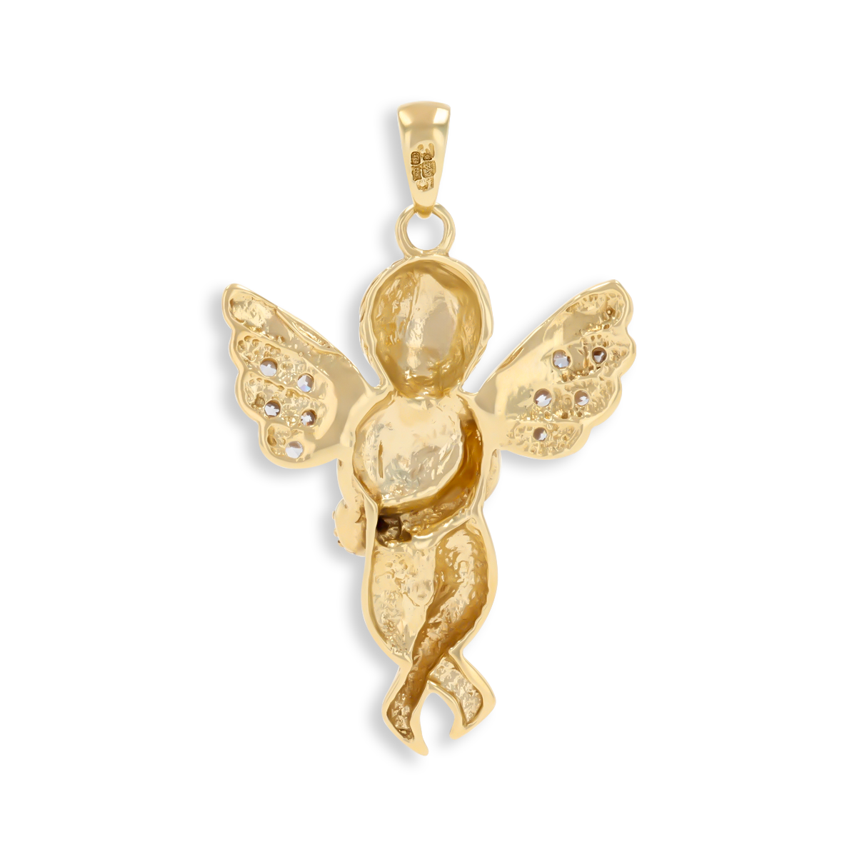 9ct Yellow Gold Cherub Cubic Zirconia Set Pendant