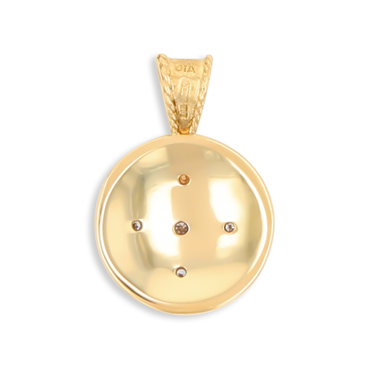 9ct Yellow Gold Diamond Set Medallion Pendant