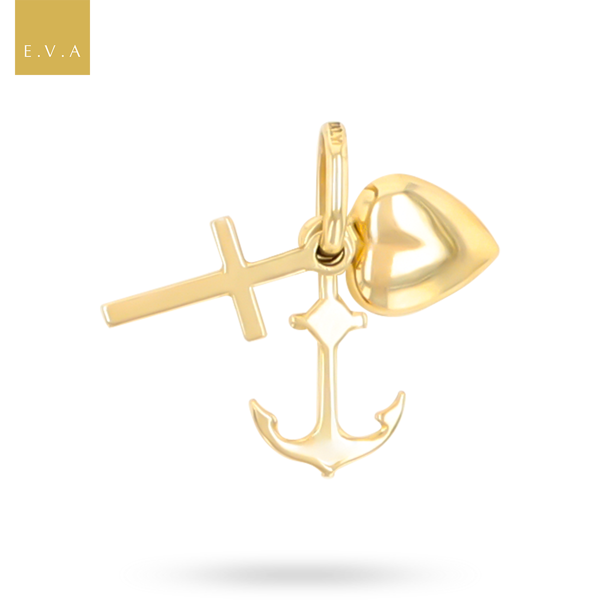 9ct Yellow Gold Faith, Hope & Charity Pendant