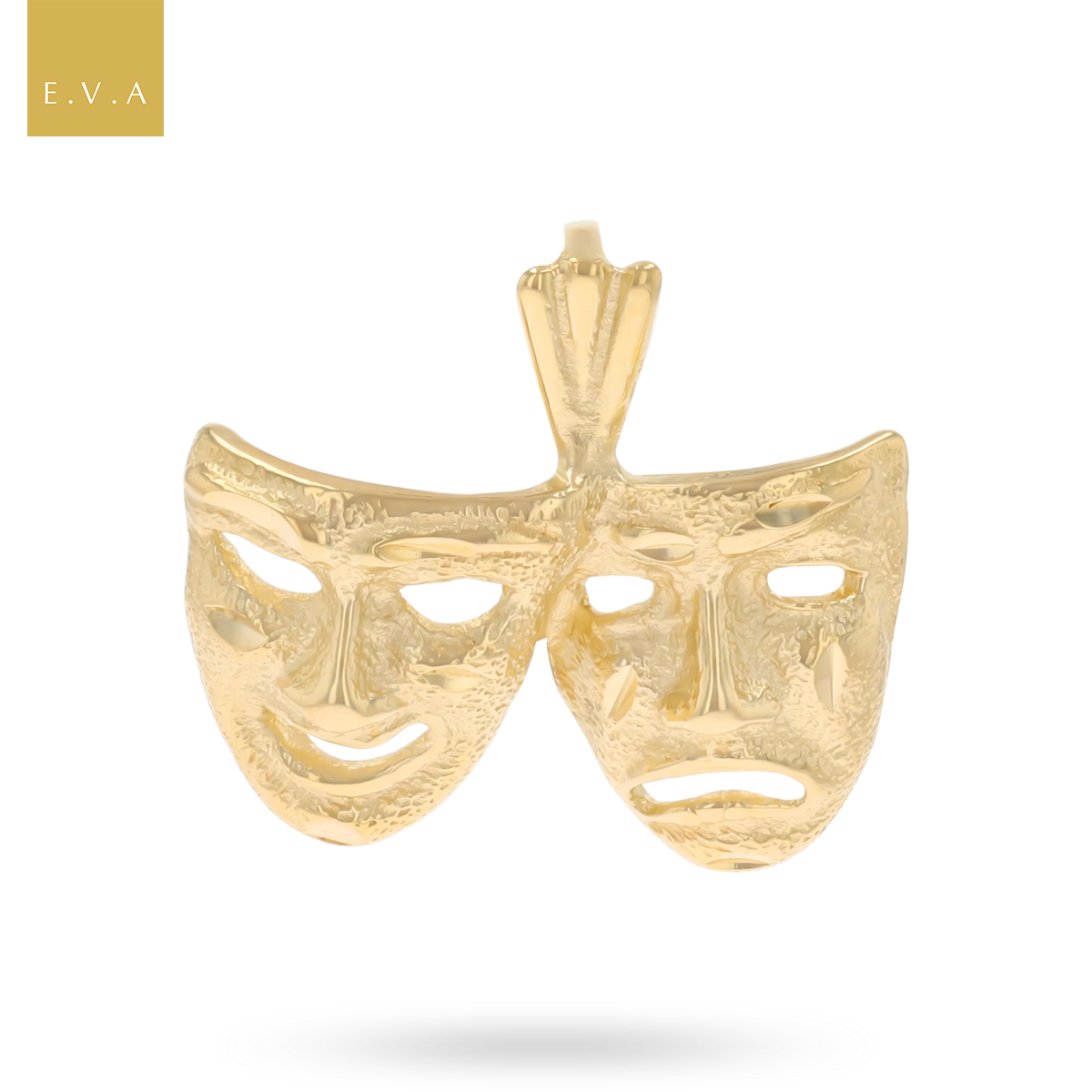 9ct Yellow Gold Comedy & Tragedy Masks Pendant