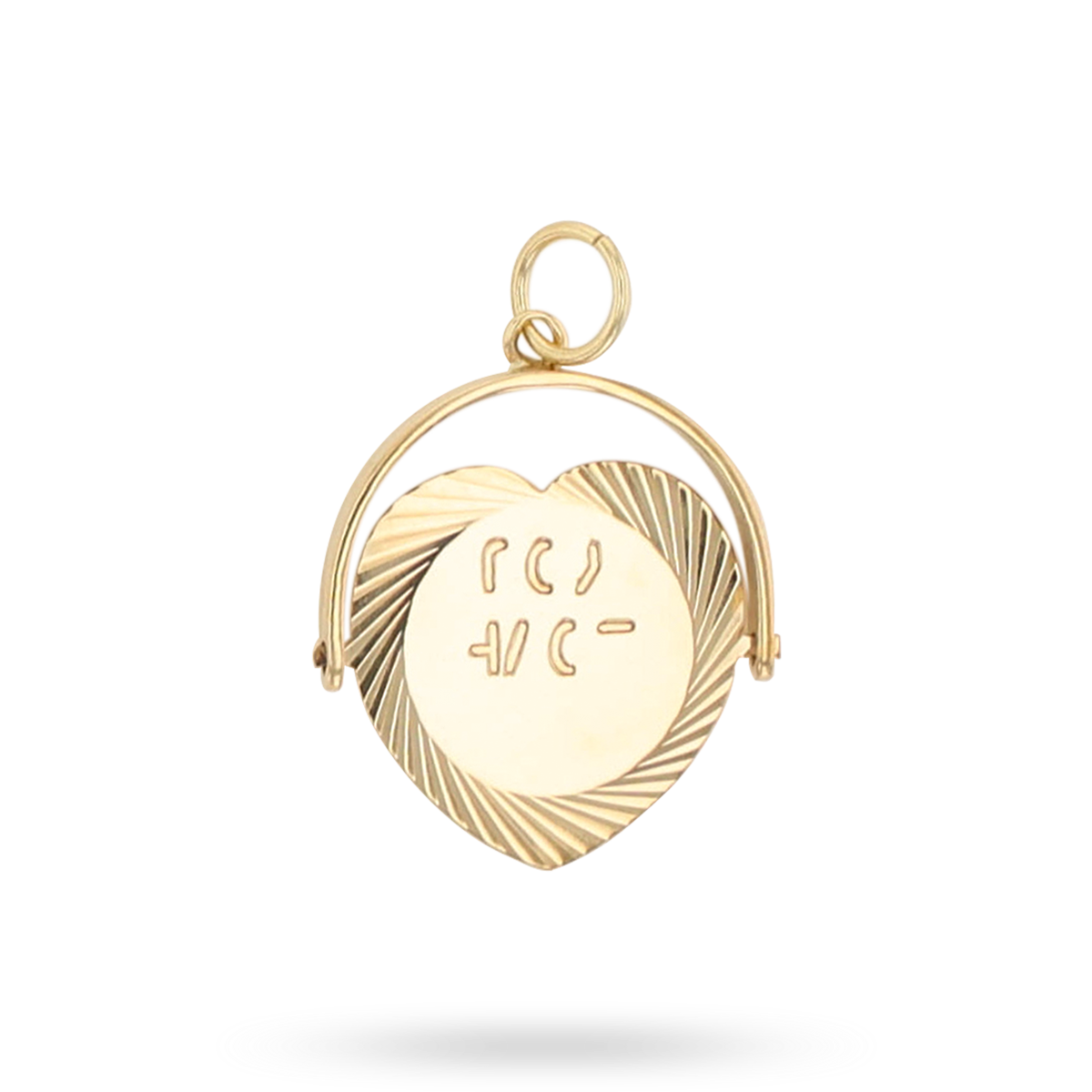 9ct Yellow Gold Heart Shaped I Love You Spinner Pendant By Georg Jensen