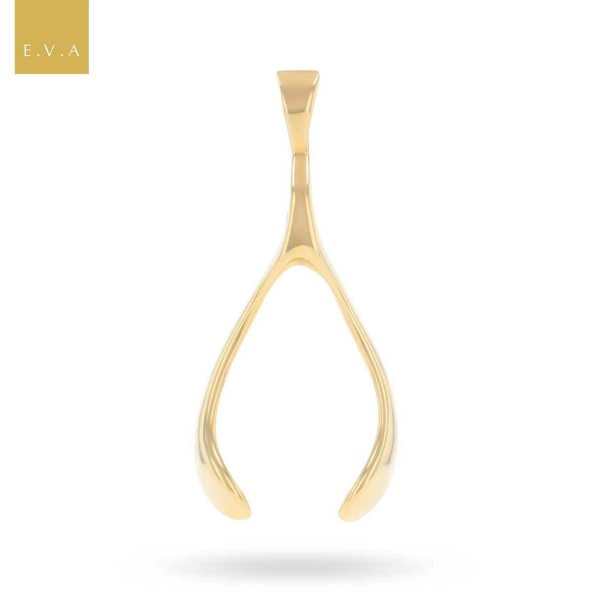 9ct Yellow Gold Wishbone Pendant
