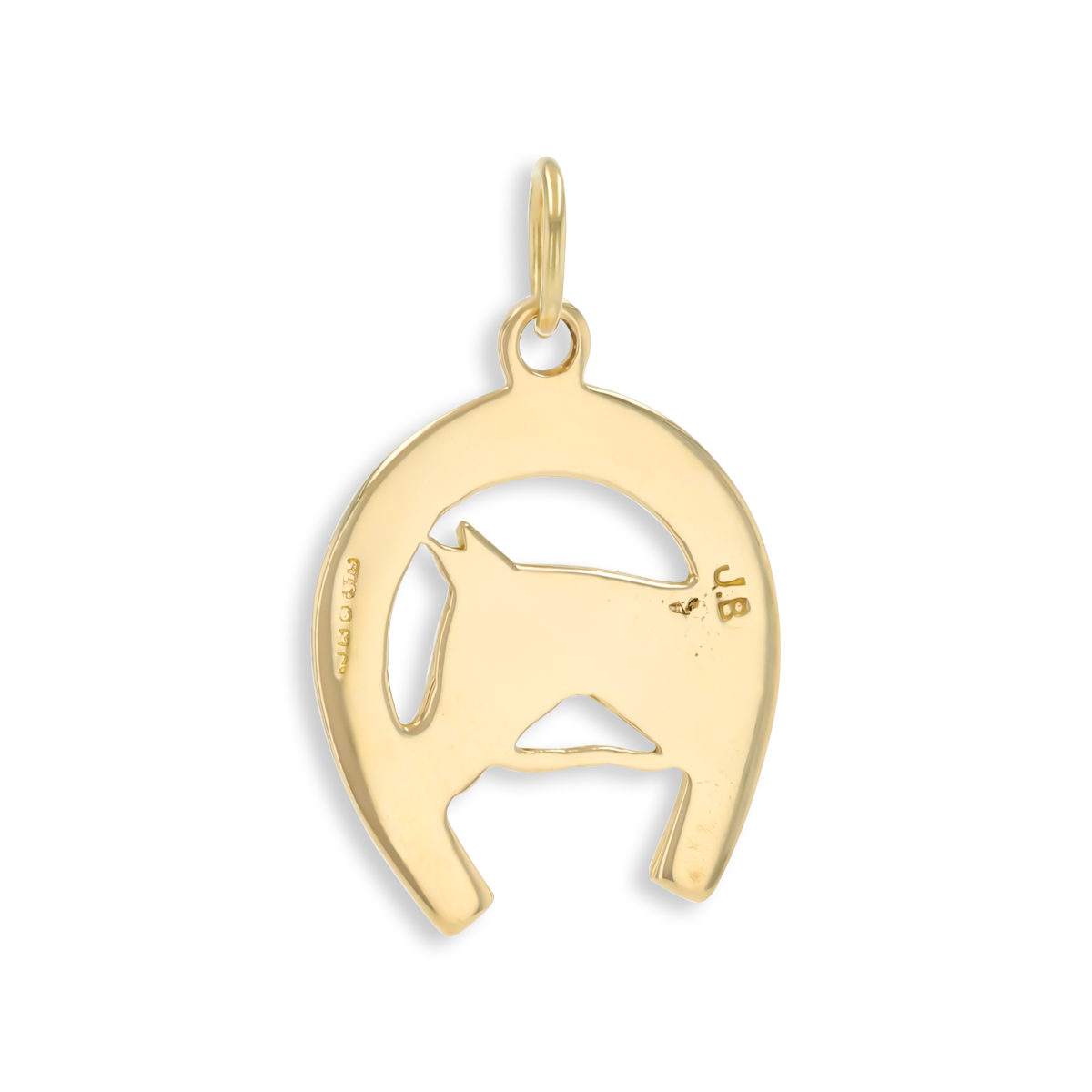 9ct Yellow Gold Horse Head in Horseshoe Pendant