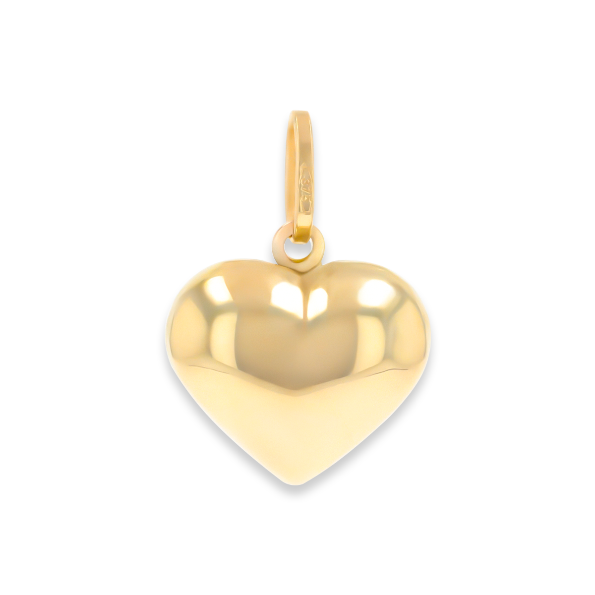 9ct Yellow Gold Puffed Heart Pendant