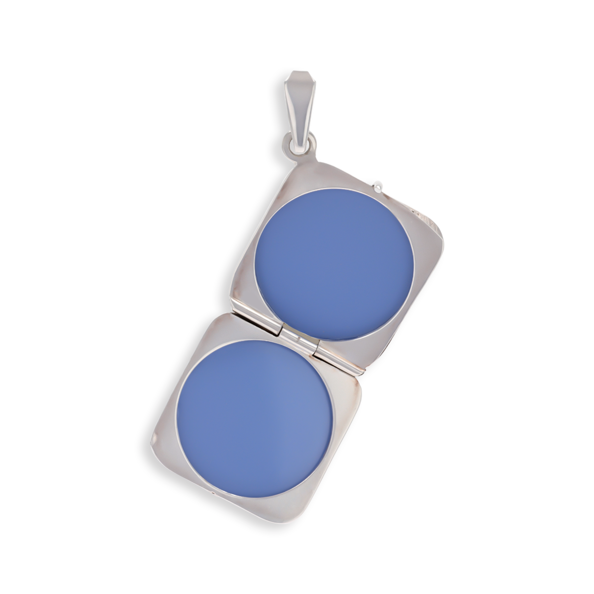 Sterling Silver Rhombus Shaped Wave Locket