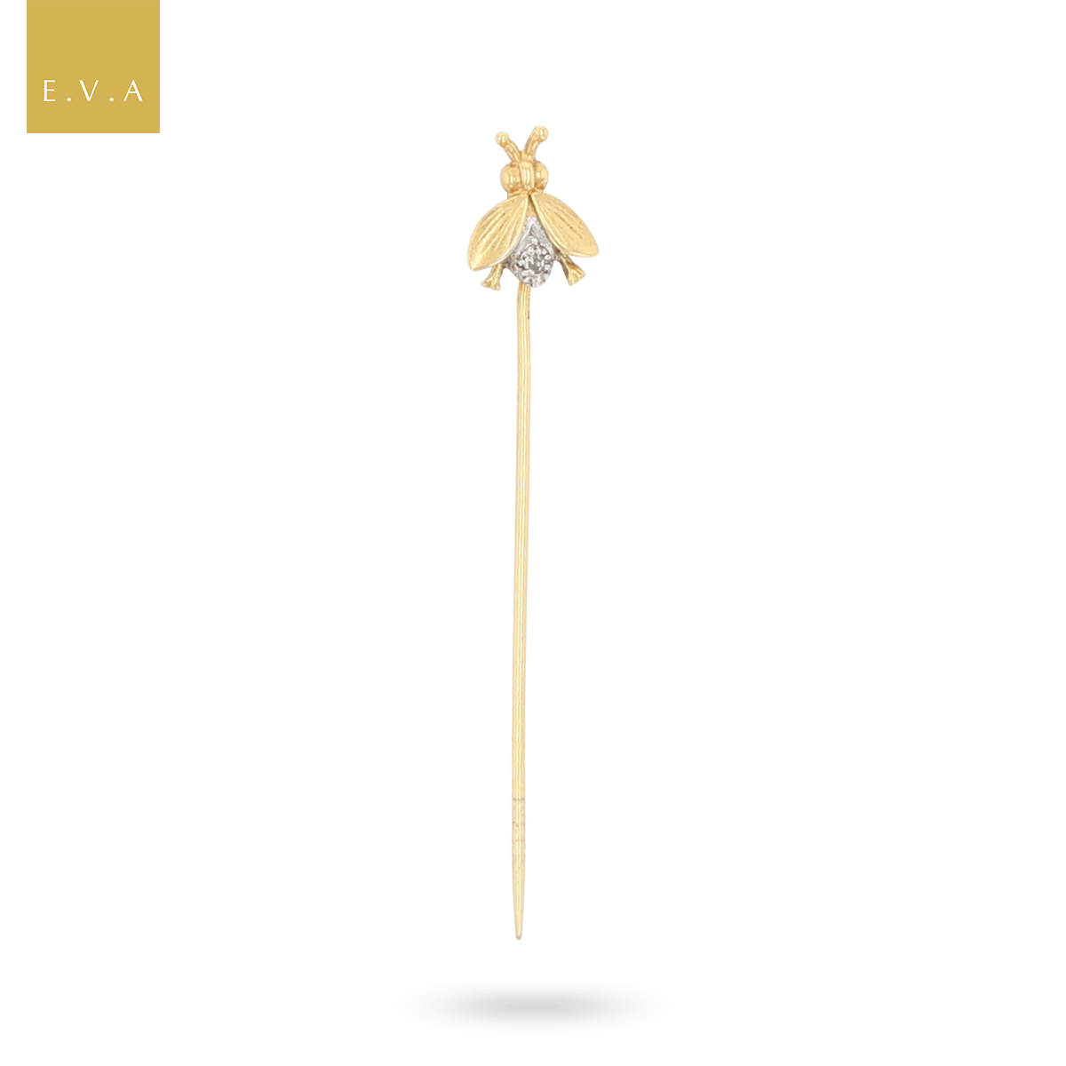 18ct Yellow Gold Diamond Set Bee Stick Pin