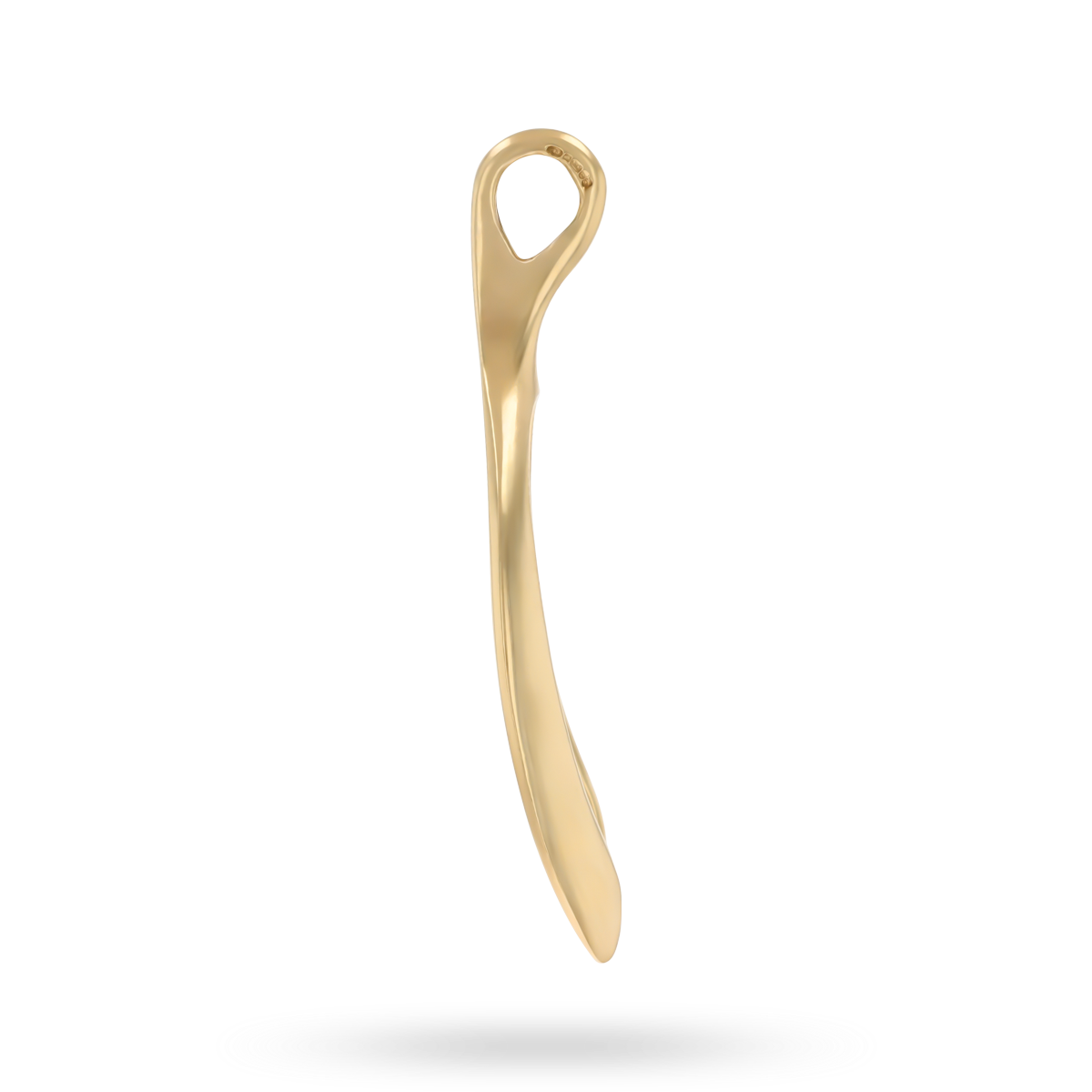 9ct Yellow Gold 38mm x 17mm Wishbone Pendant