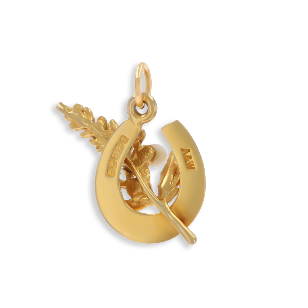9ct Yellow Gold Horseshoe Wheat Charm