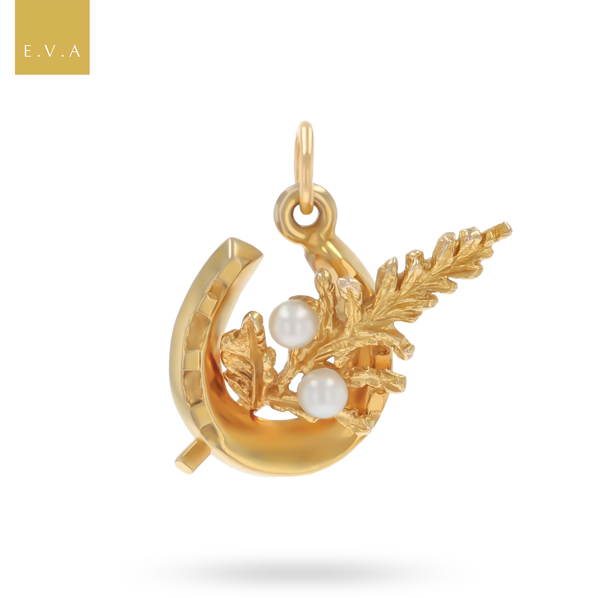 9ct Yellow Gold Horseshoe Wheat Charm