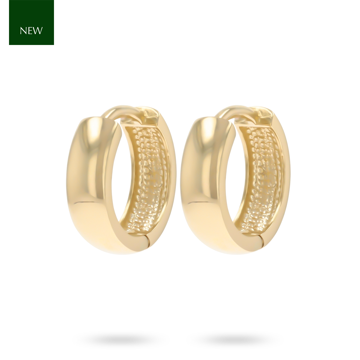 9ct Yellow Gold 9mm Hinged Chunky Huggie Earrings